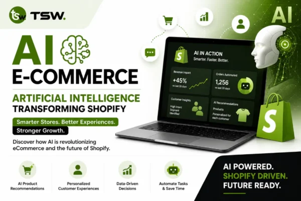 AI Ecommerce solutions transforming Shopify stores through artificial intelligence, automation, personalization and data-driven growth
