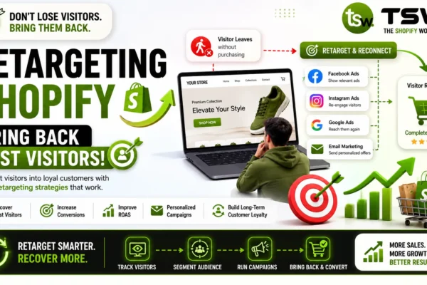 Shopify retargeting strategy showing how to bring back lost visitors with remarketing campaigns and conversion optimization