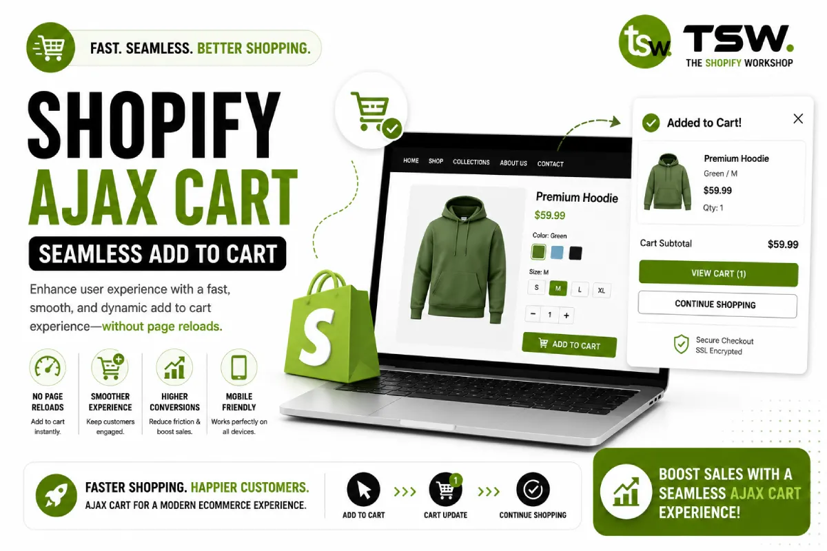 Shopify AJAX cart providing a seamless add to cart experience with instant cart updates and improved user experience